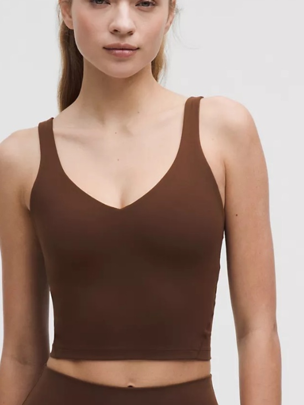 Brown V-Neck Cropped Tank and High